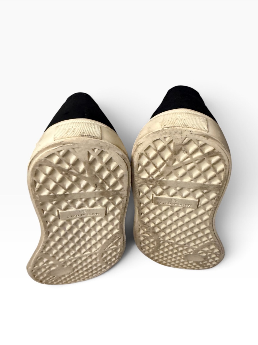 Giuseppe Zanotti Black Leather Slip-Ons with Gold Stud Toe,pre-owned, SZ5.5 - Picture 12 of 12